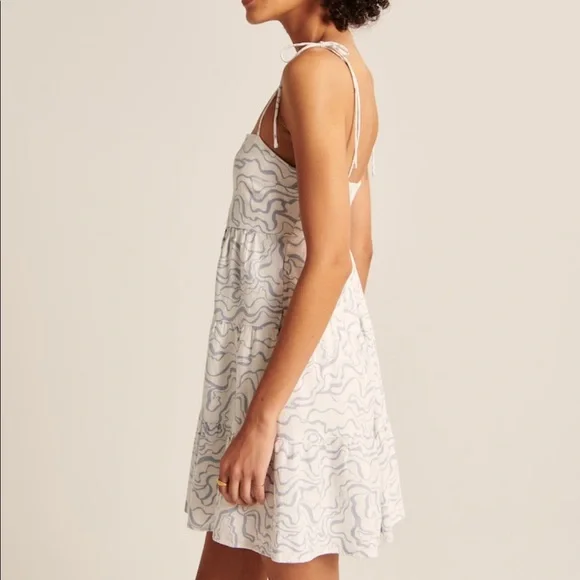 NWT Tie-Strap Linen-Blend Mini Dress - Picture 5 of 7